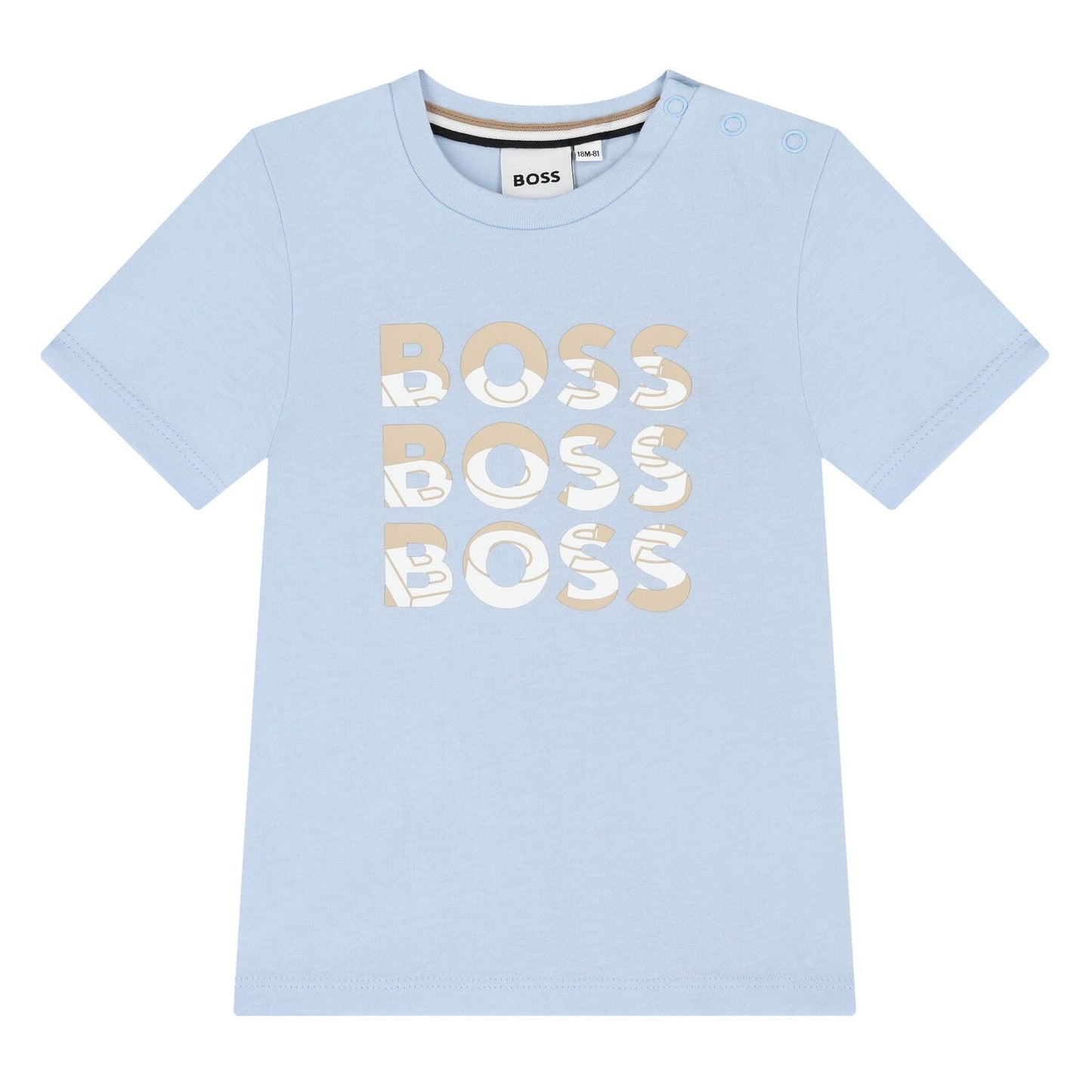 BOSS Younger Boys Blue Logo T-Shirt