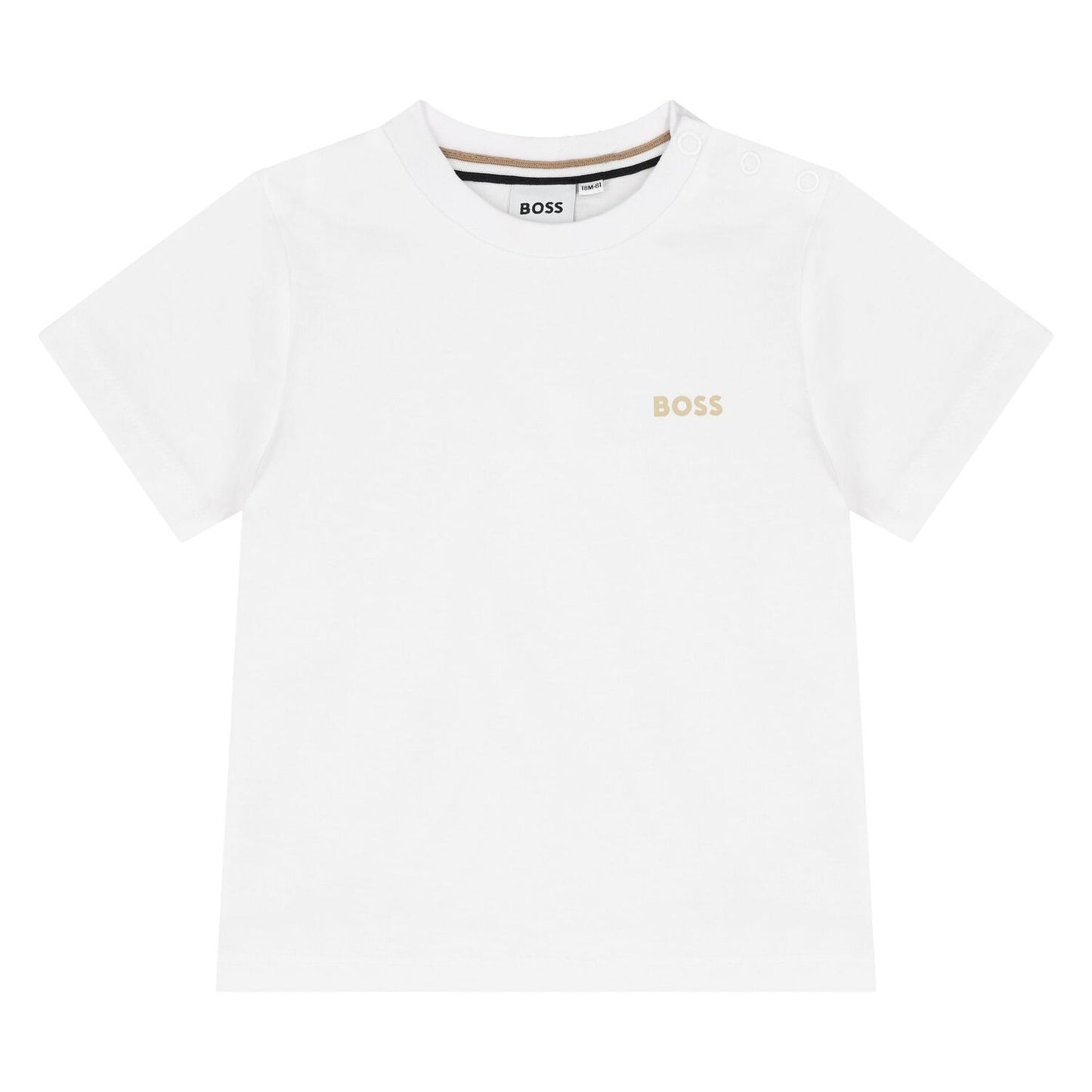 BOSS Younger Boys White & Navy Blue Shorts Set