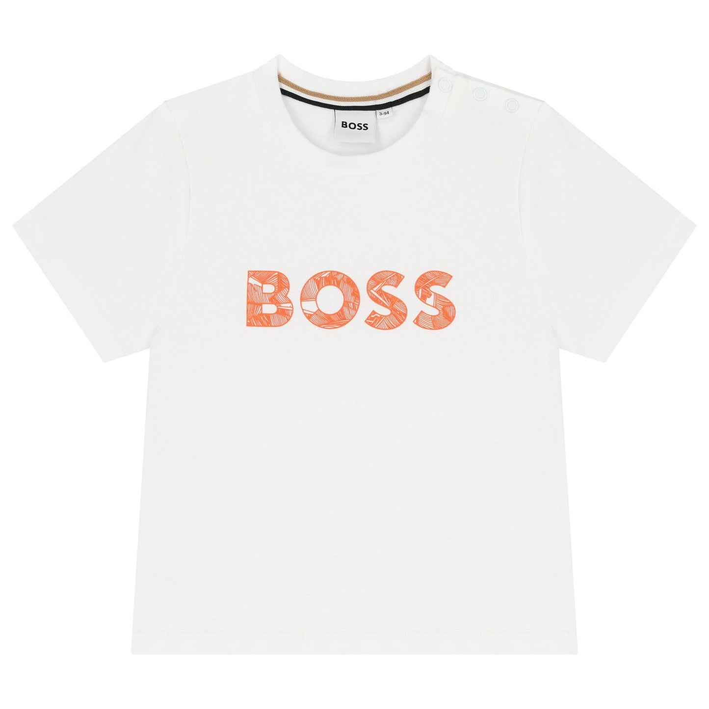BOSS Younger Boys White & Rust Orange Shorts Set