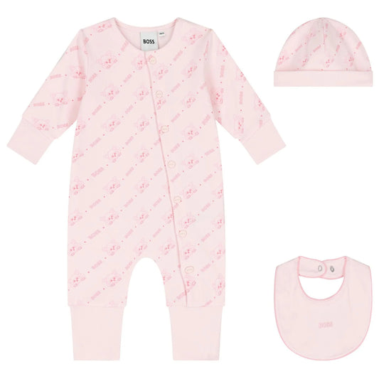 BOSS Baby Girls Pink Sleepsuit & Hat Set