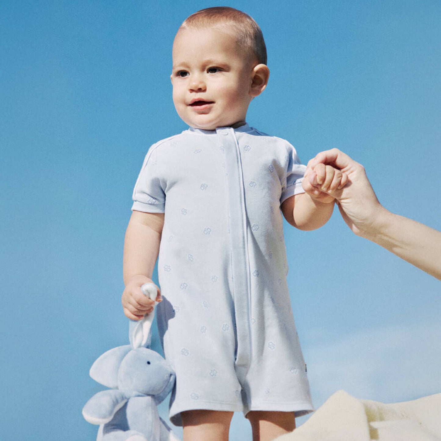 BOSS Baby Boys Blue Logo Romper