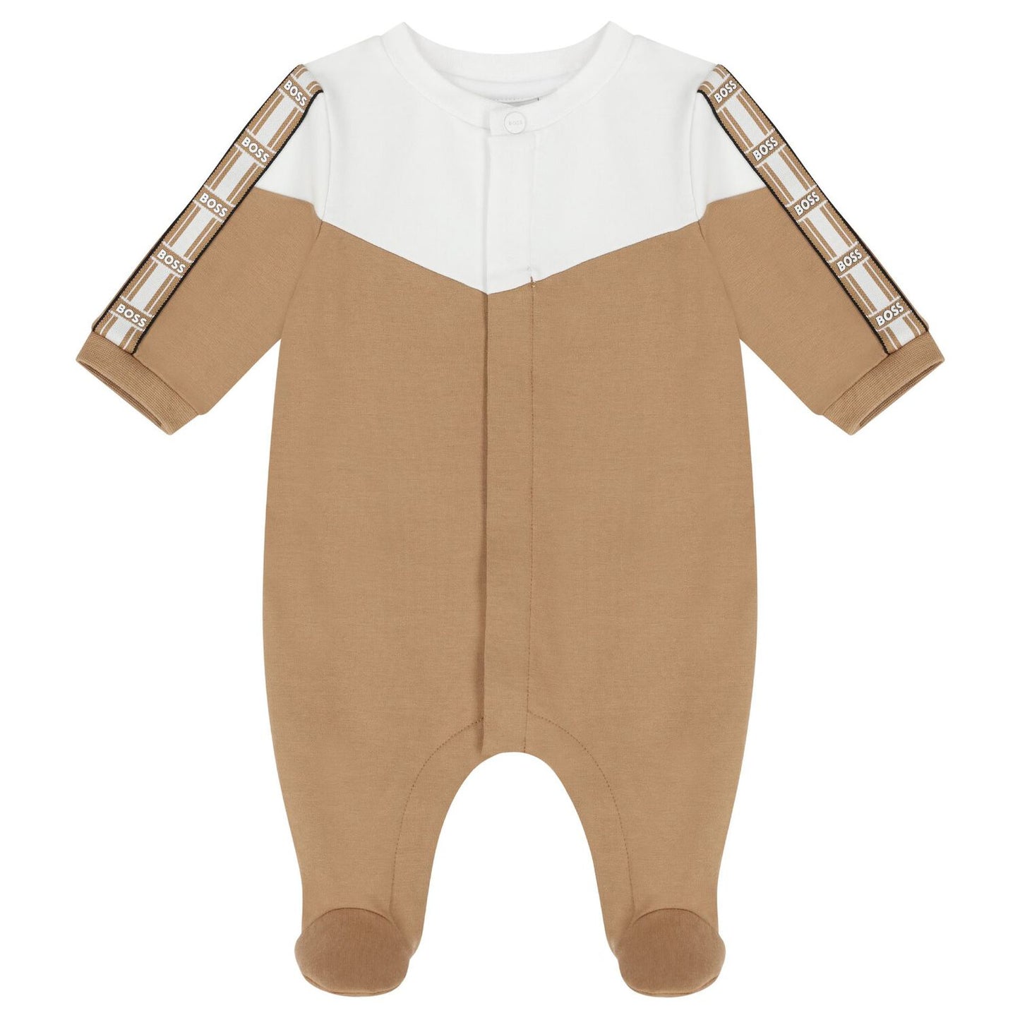 BOSS Baby Boys White & Beige Logo Babygrow Gift Set