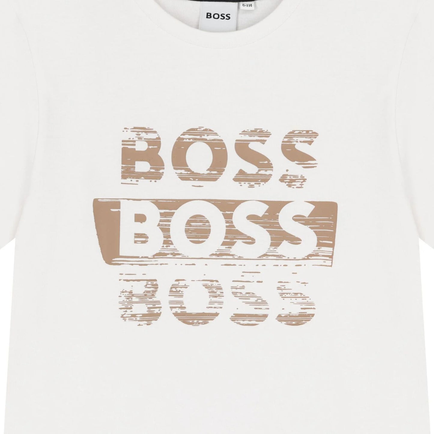 BOSS J52366/10P Boys White Logo T-Shirt