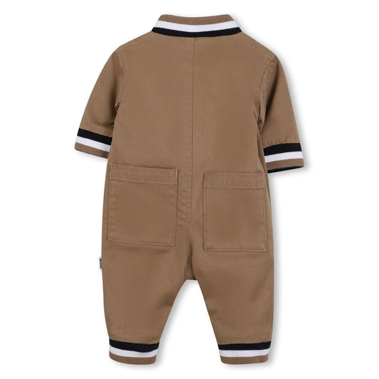 BOSS J52526 Baby Boys Beige Logo Romper