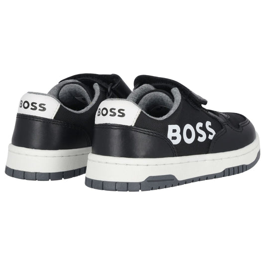 BOSS Baby Boys Black & White Logo Trainers