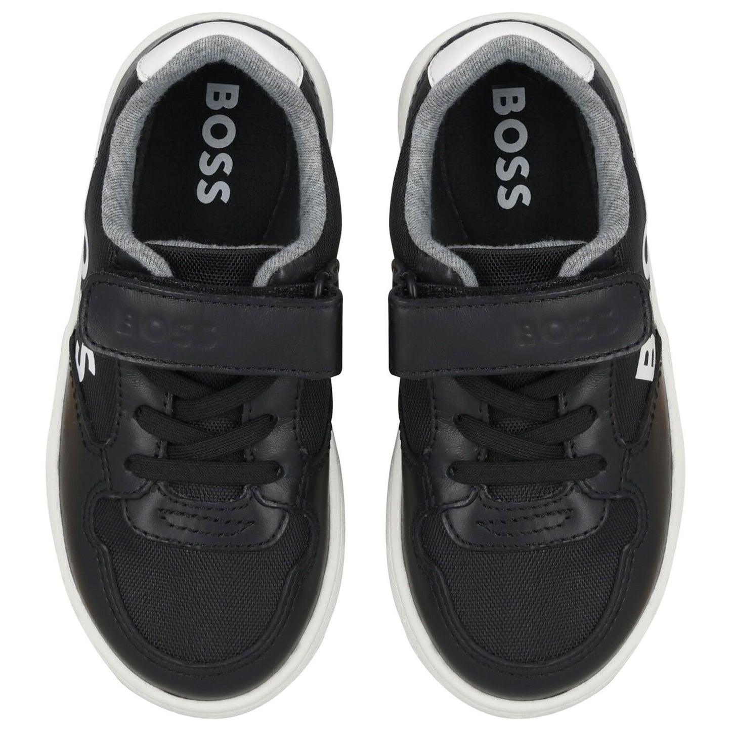 BOSS Baby Boys Black & White Logo Trainers