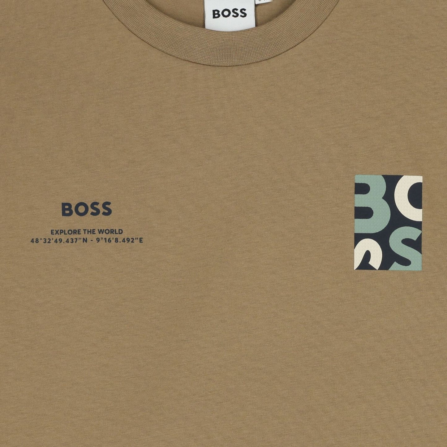 BOSS Boys Beige Logo T-Shirt
