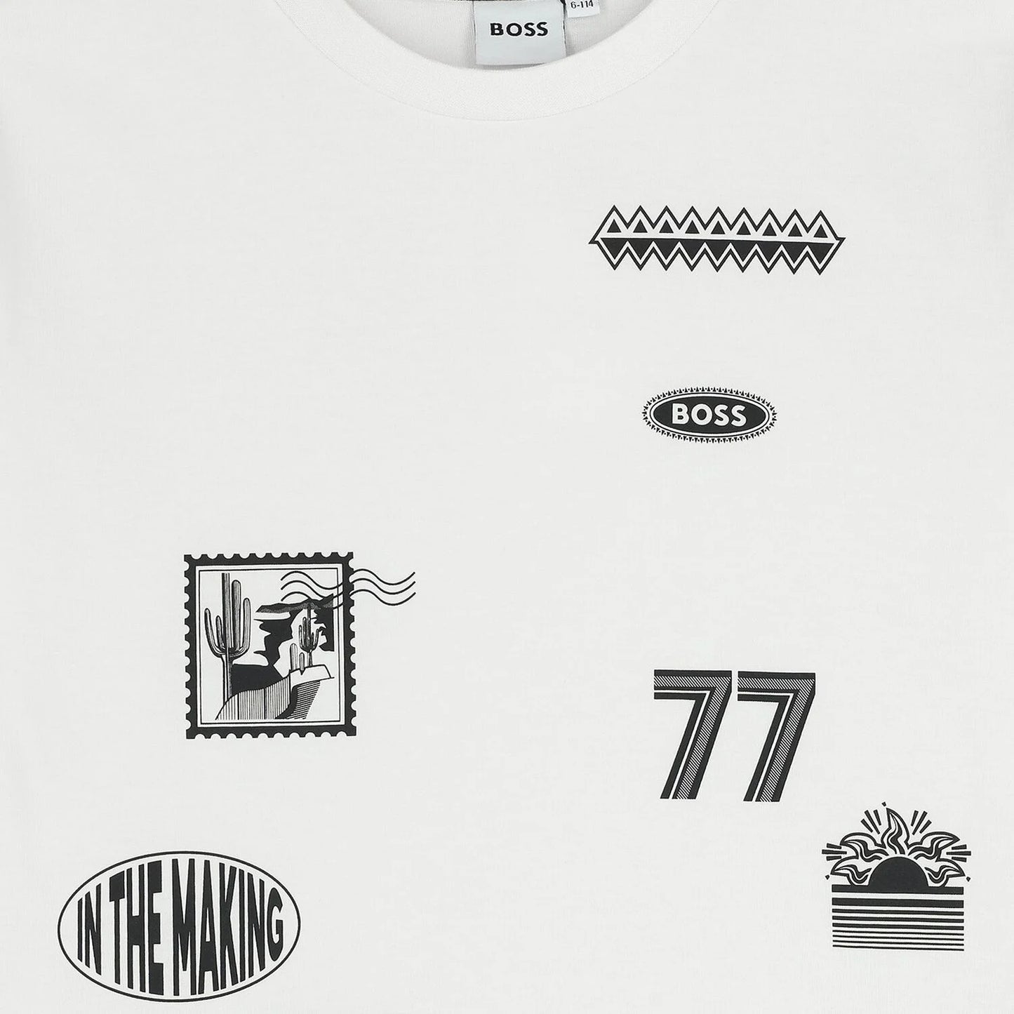 BOSS Boys White Logo T-Shirt
