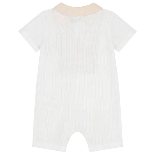 BOSS Baby Boys White & Beige Romper