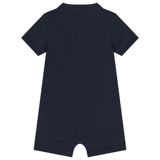 BOSS Baby Boys Navy Blue Logo Romper