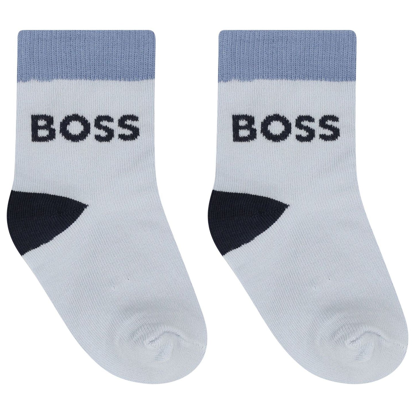 BOSS Baby Boys White & Blue Logo Socks ( 3-Pack )