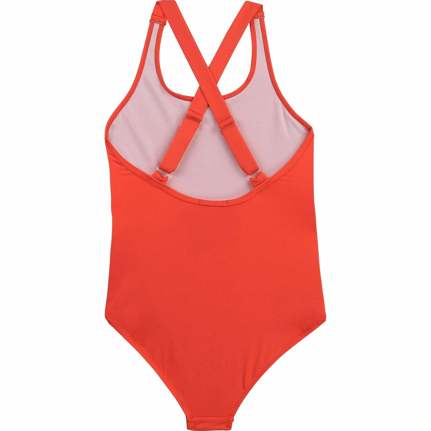 BOSS Girls Pink Logo Swimming Costume