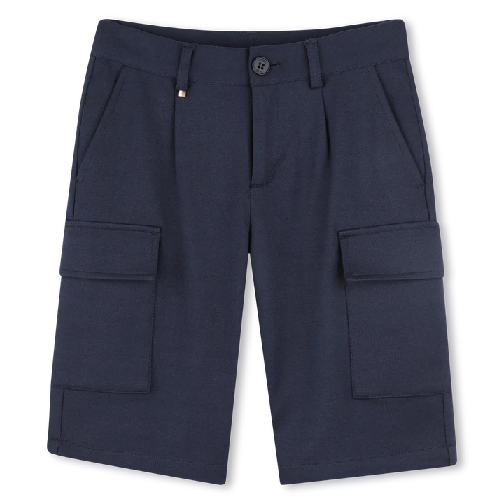 BOSS Boys Navy Blue Shorts