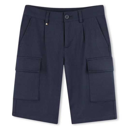 BOSS Boys Navy Blue Shorts