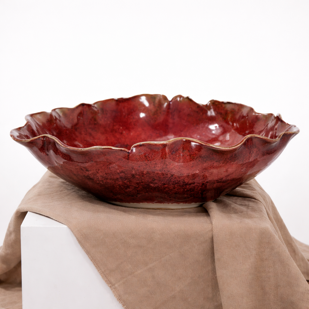 Ceramic Serving tray - Maroon