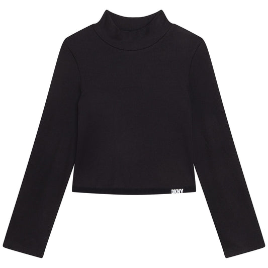 DKNY Girls Long Sleeved Black T-Shirt
