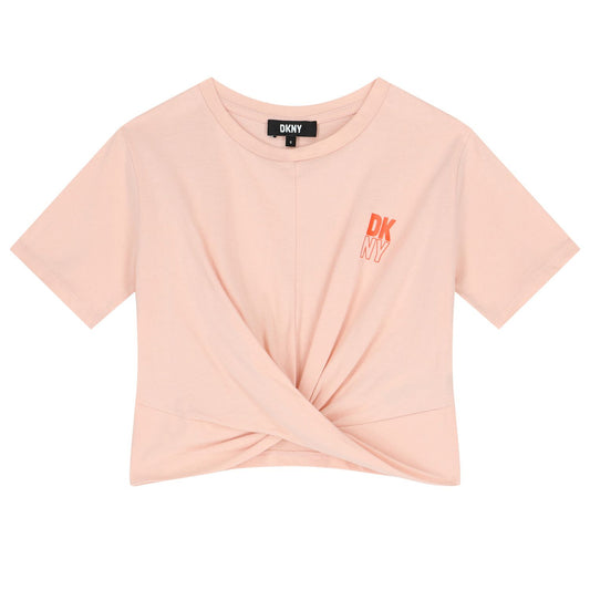 DKNY Girls Short Sleeved Peachy Logo T-Shirt