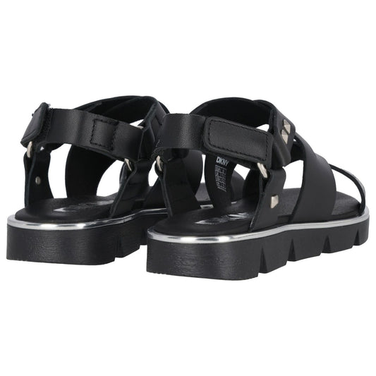 DKNY Girls Black Logo Sandals