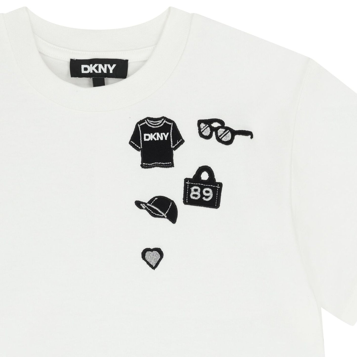 DKNY Girls Mini Me White Logo T-Shirt