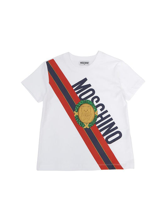 MOSCHINO Boys Short Sleeve White Logo T-Shirt