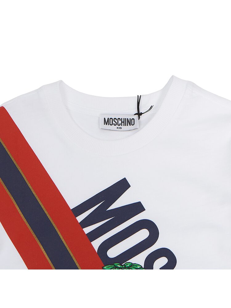 MOSCHINO Boys Short Sleeve White Logo T-Shirt