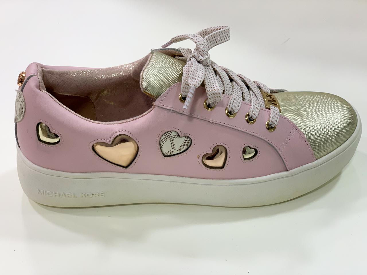 MICHAEL KORS Girls Pink/Gold Lace-up Shoes