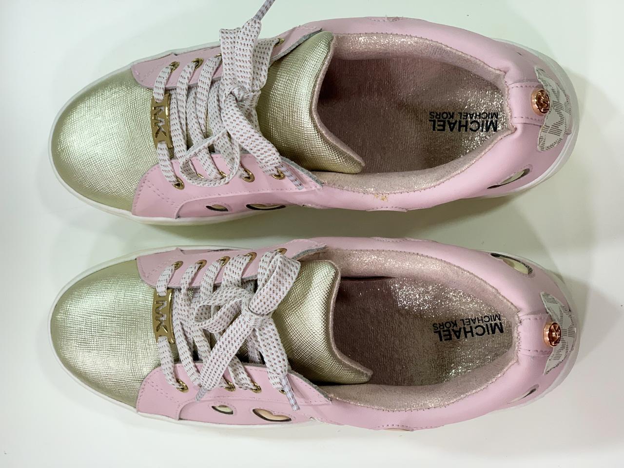 MICHAEL KORS Girls Pink/Gold Lace-up Shoes