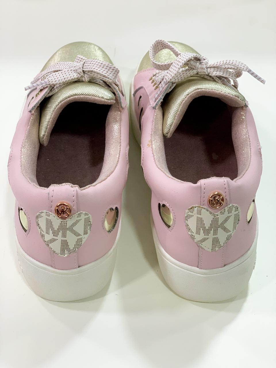 MICHAEL KORS Girls Pink/Gold Lace-up Shoes