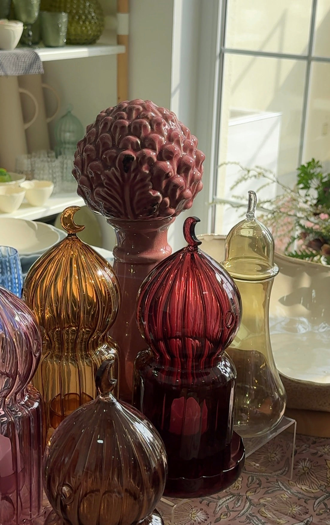 Pink Pine Cone Ceramic Vase