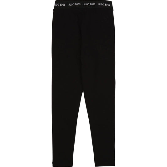 BOSS Girls Black Logo Leggings