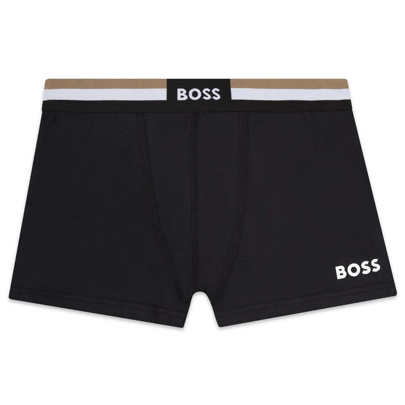 BOSS Boys Brown & Navy Boxers (Pack of 2)