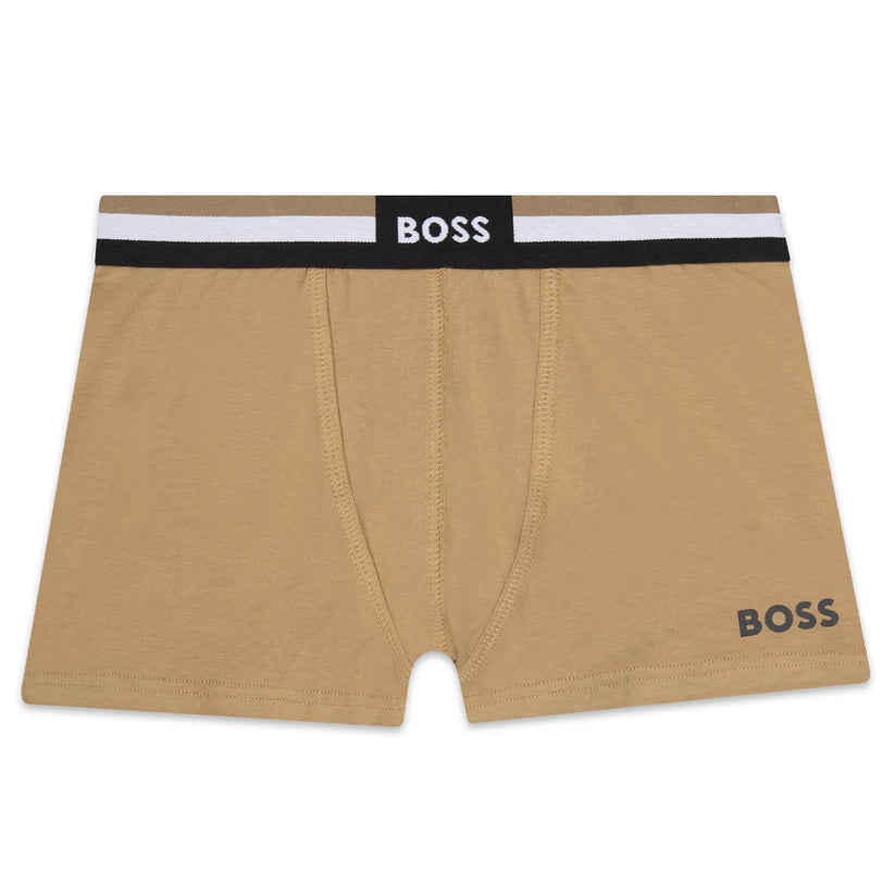 BOSS Boys Brown & Navy Boxers (Pack of 2)