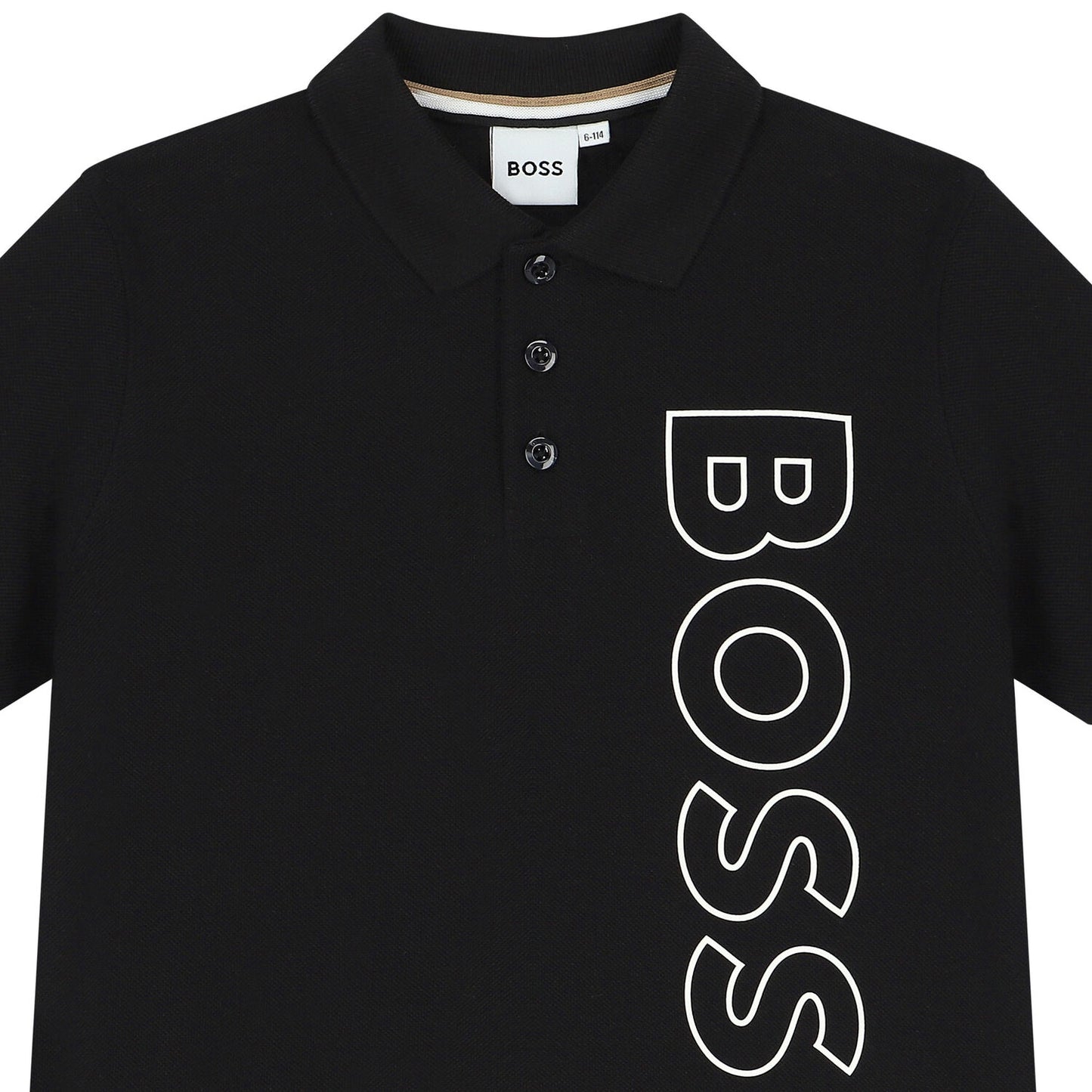BOSS Boys Black Logo Polo Shirt