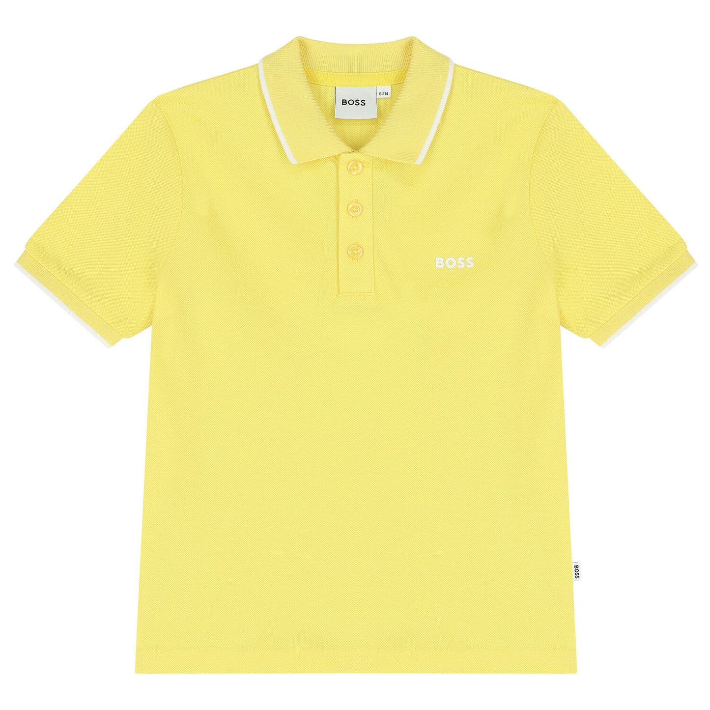 BOSS Boys Yellow Logo Polo Shirt