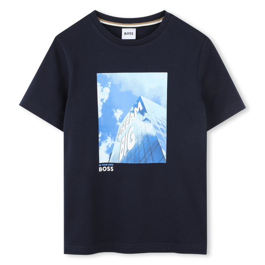 BOSS Boys Navy Logo T-Shirt
