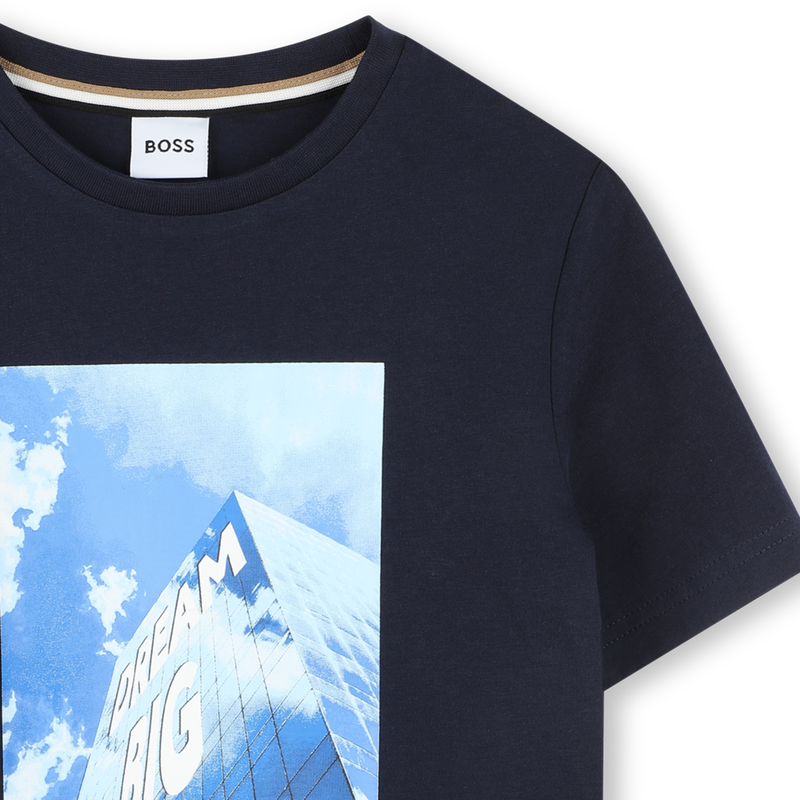 BOSS Boys Navy Logo T-Shirt