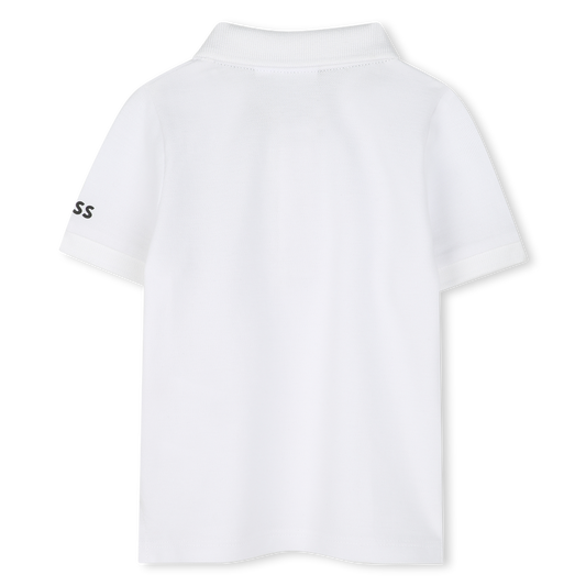 BOSS Younger Boys White Logo Polo T-Shirt