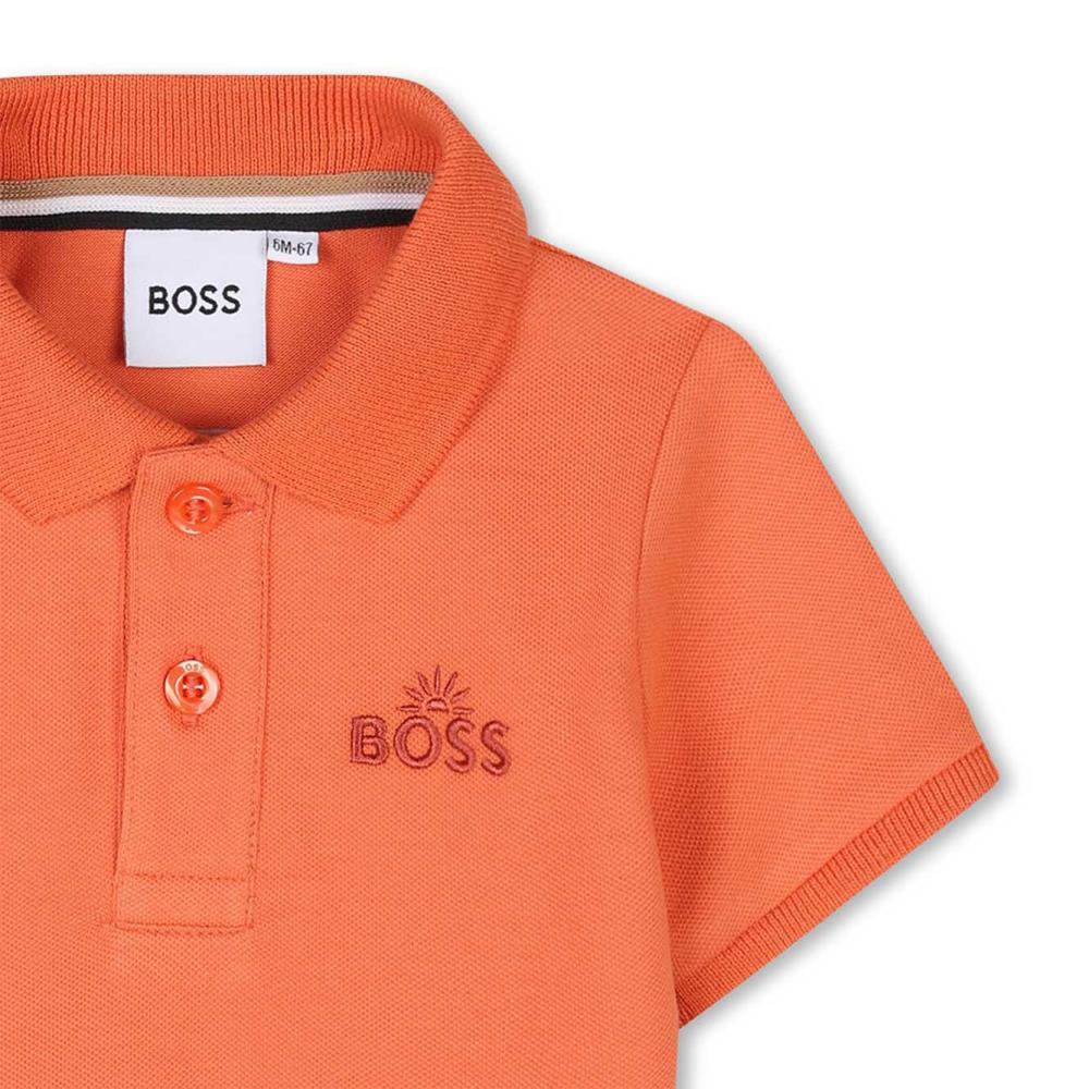 BOSS Younger Boys Orange Logo Polo T-Shirt