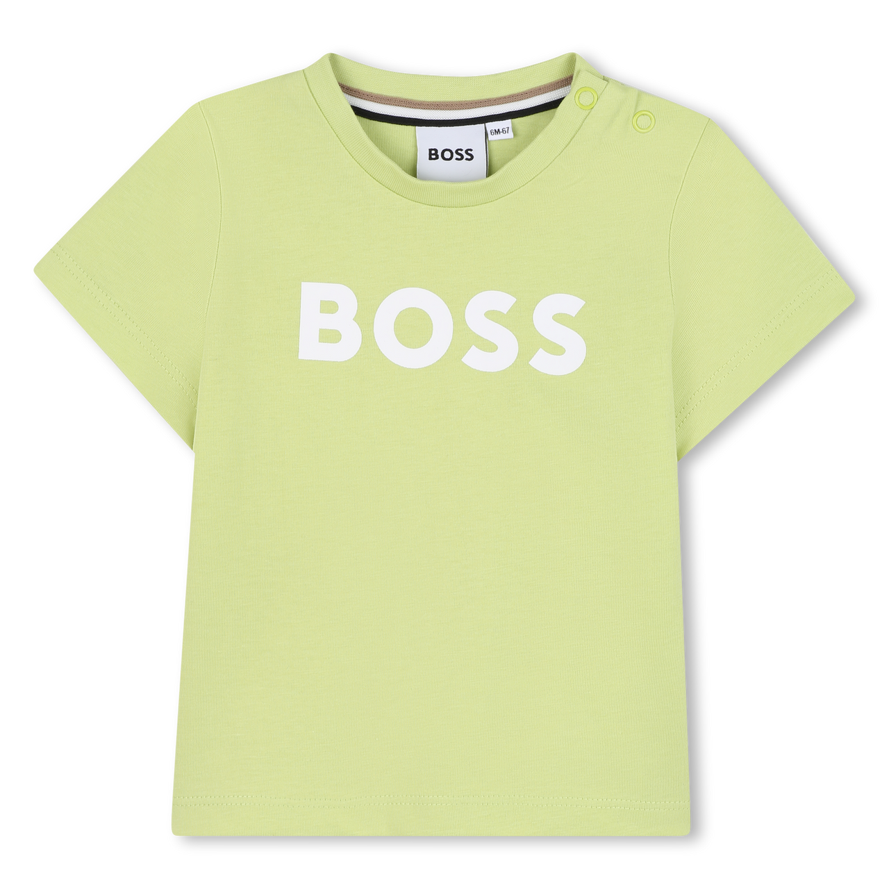 BOSS Younger Boys Lime Logo T-Shirt