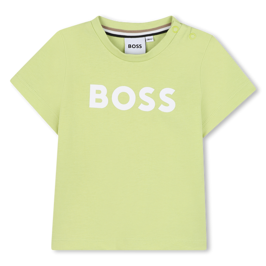 BOSS Younger Boys Lime Logo T-Shirt