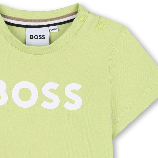 BOSS Younger Boys Lime Logo T-Shirt