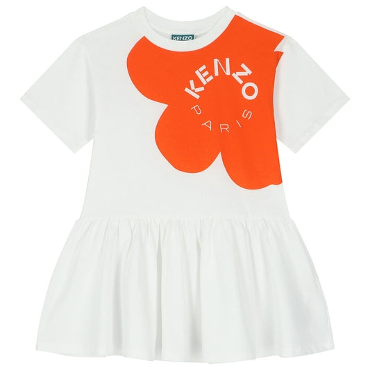 KENZO KIDS Girls White Boke Flower Dress