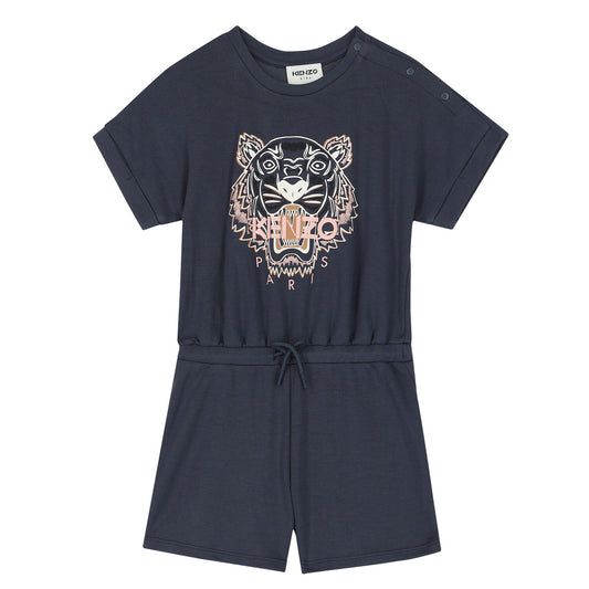 KENZO KIDS Girls Navy Tiger Playsuit