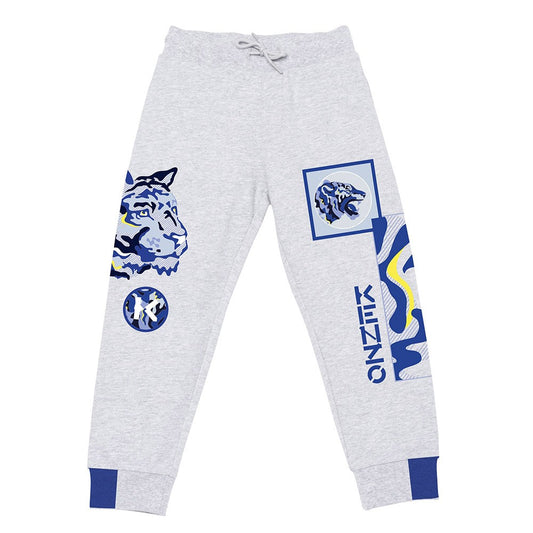 KENZO KIDS Younger Boys Grey Logo Joggers