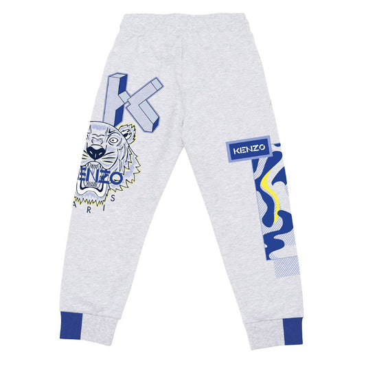 KENZO KIDS Younger Boys Grey Logo Joggers