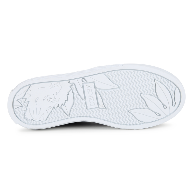 KENZO KIDS Unisex Embroidered Tiger Slip-On Blue Sneakers
