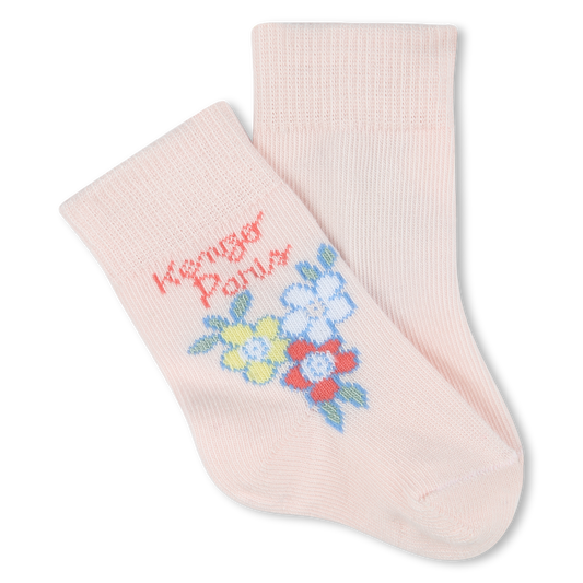 KENZO KIDS Girls 2 pairs of Pink Logo Socks