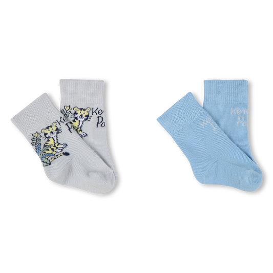 KENZO KIDS Baby Boys 2 pairs of Blue Logo Socks