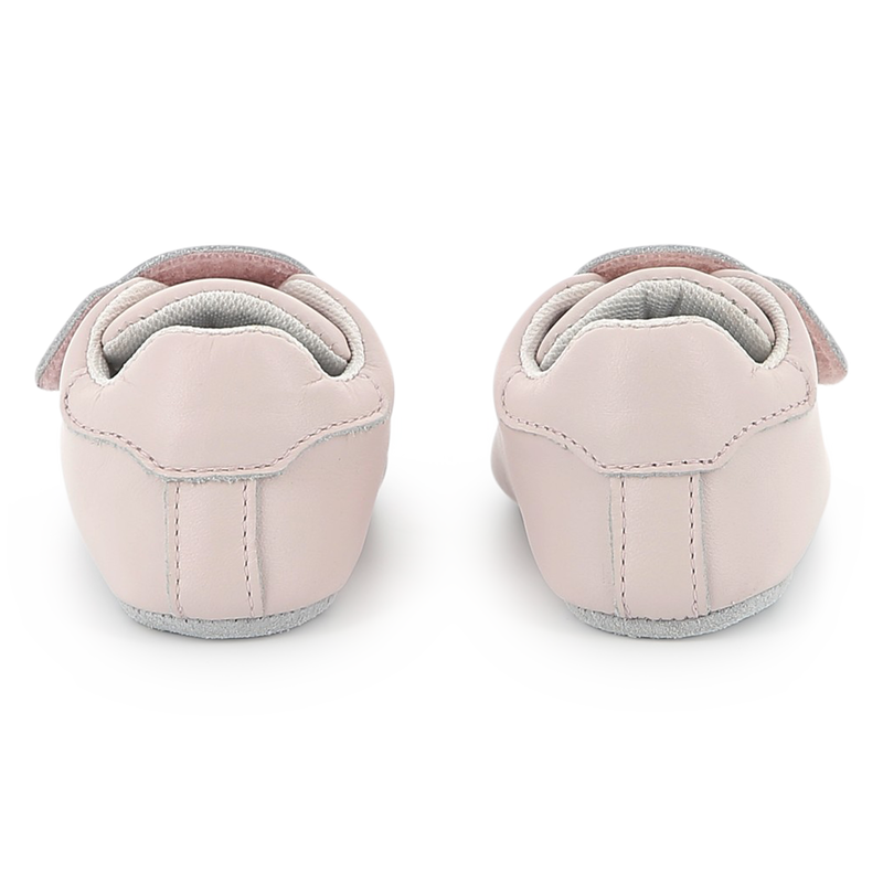 KENZO KIDS Girls Pink Leather Velcro Slippers