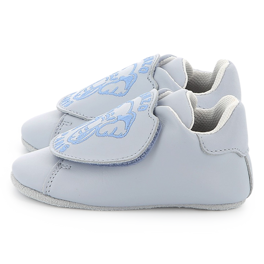 KENZO KIDS Boys Baby Blue Leather Velcro Slippers
